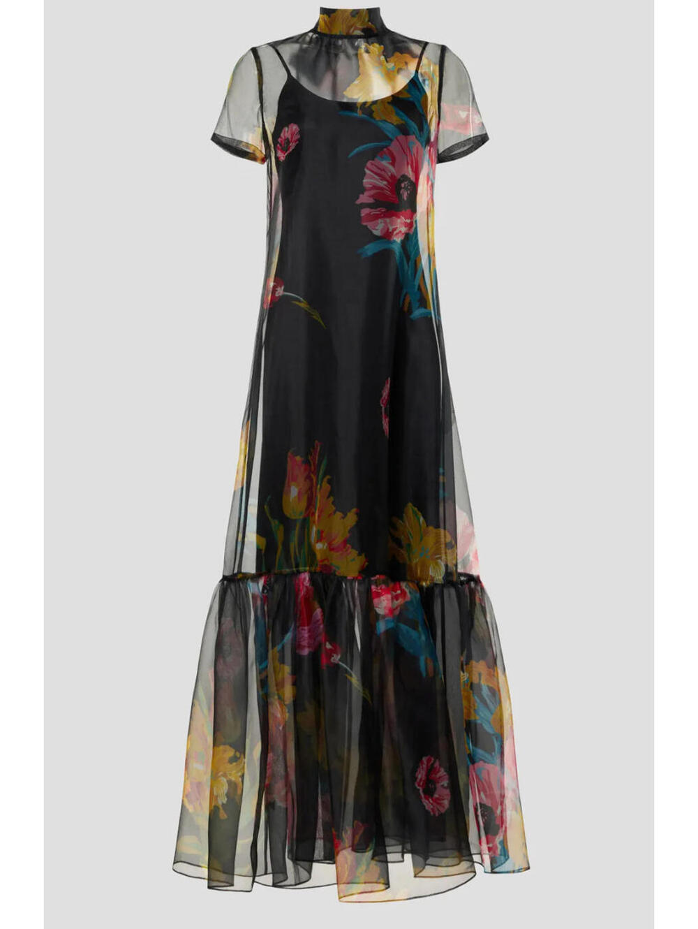 NWT STAUD Calluna Organza Neck Tie Gown Dress Designer Sheer Floral Small - Picture 5 of 6